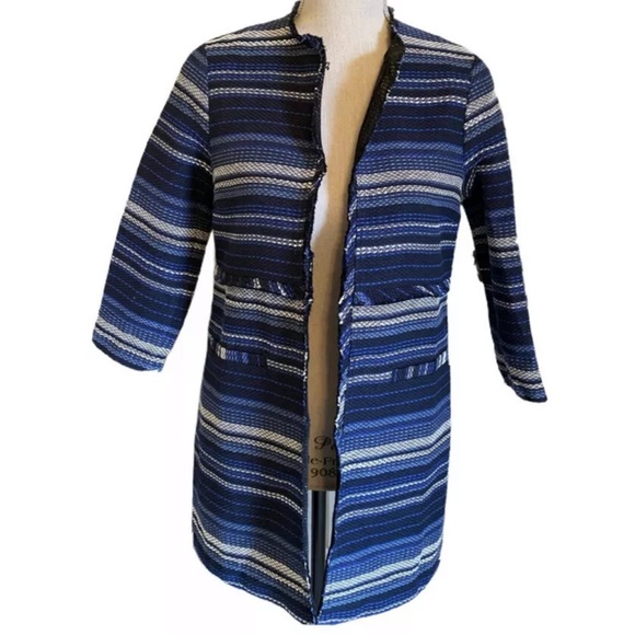 Vineyard Vines Women's Striped Woven Cotton Jacket Deep Bay Blue XS NWT $148 - Picture 7 of 7